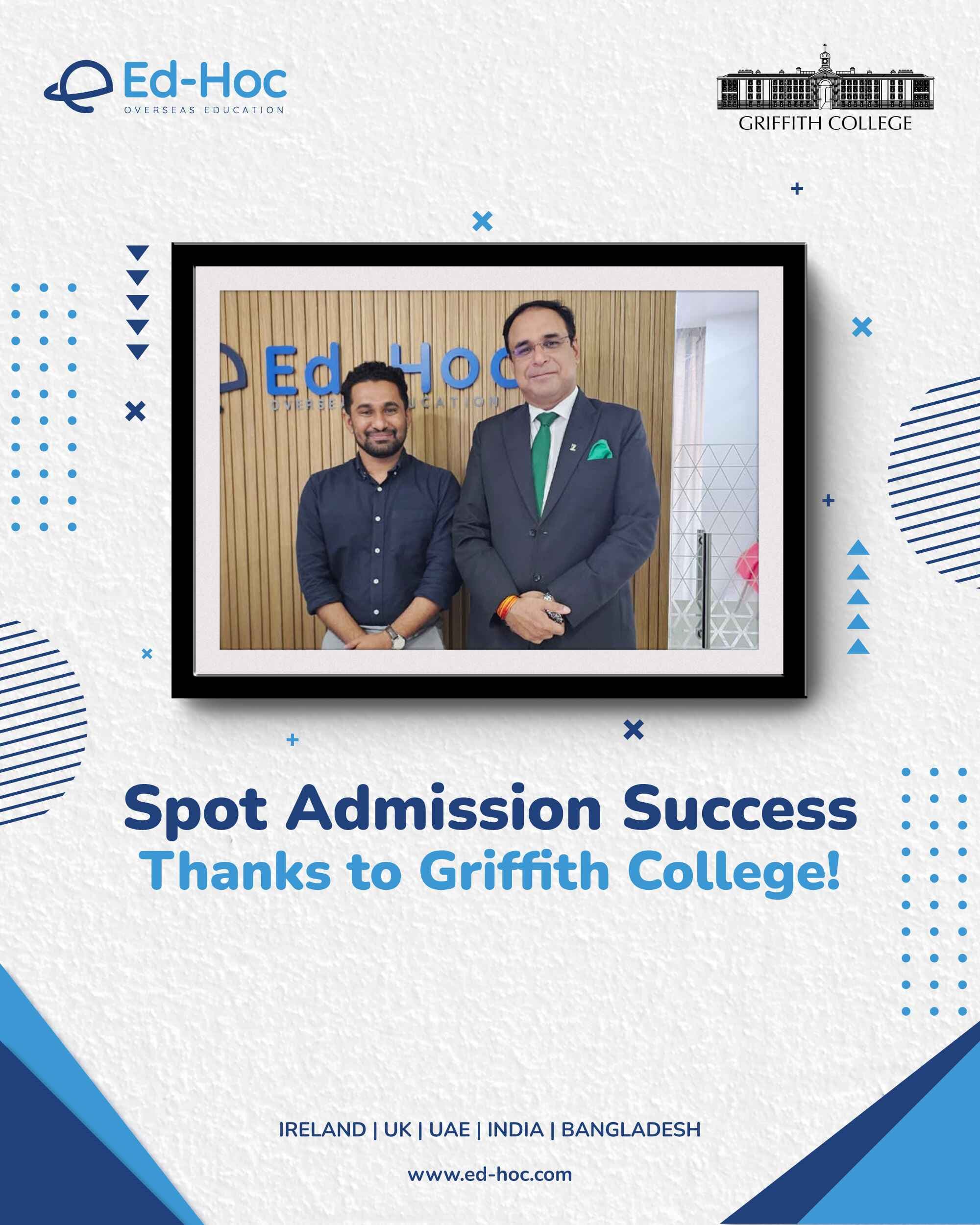 Spot Admission Success (GRIFFITH COLLEGE)