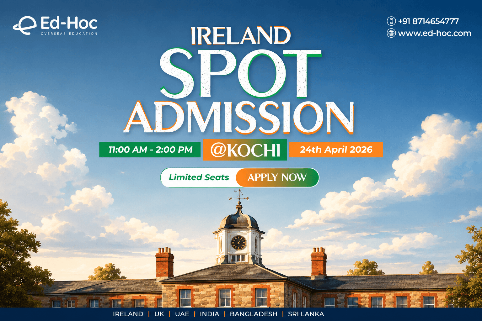 Ireland Spot Admission – Kochi